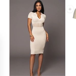 JLUX LABEL Venice buttercream midi dress NWT